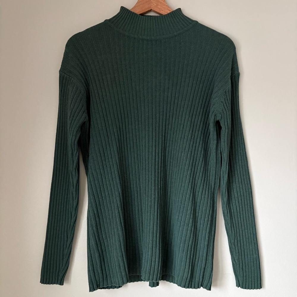 Croft & Barrow Forest Green Ribbed Mock Neck Sweater 💚